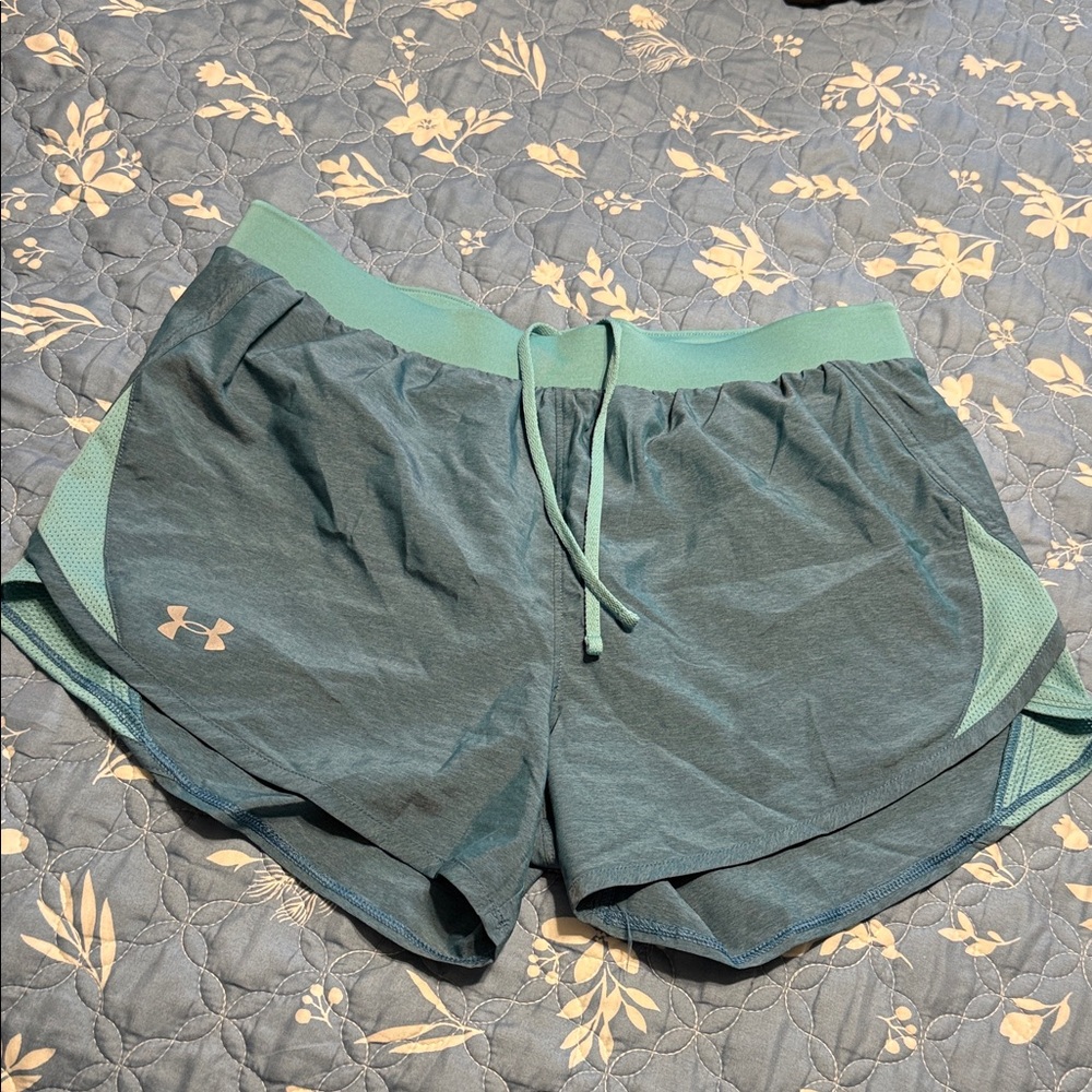 Under Armour Women's Teal-Green Athletic Running Shorts